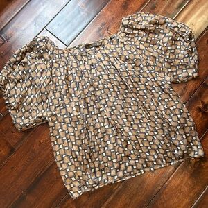 Zara Stylish Silk Women's Geometric Print Top